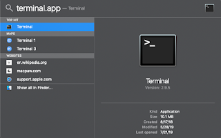 Finding terminal app