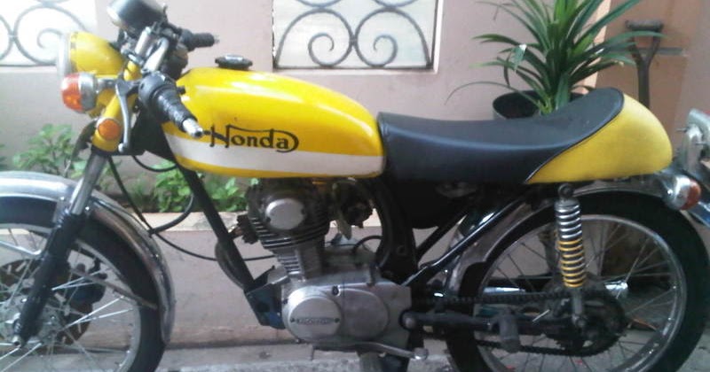 Honda CB warna  kuning  oranye trends modif unik trend 