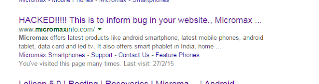 Micromax Website Hacked