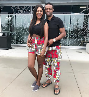  Omoni Oboli and her husband Nnamdi step out in matching #Ankara pants