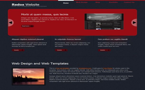 Patterns Black Red Jquery Free CSS Website Template