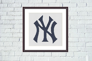 New York Yankees logo cross stitch pattern - Tango Stitch
