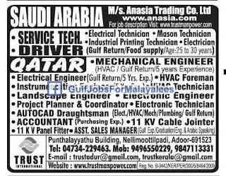 Anasia Trading Co.. Ltd large vacancies in Saudi Arabia