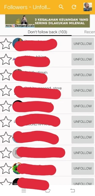 Cara Mengetahui akun IG yang unfollow dengan Aplikasi Followers + Unfollowers