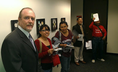 Robert D. Skeels and LAUSD Adult Ed Students at UTLA the night of his endorsement