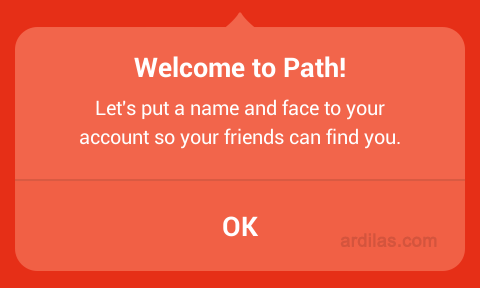Cara Mendaftar / Membuat Akun di Aplikasi Path - Android - Welcome. Ok
