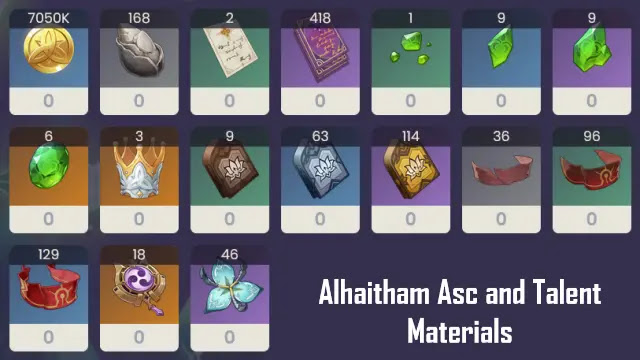 genshin impact alhaitham kit, alhaitham ascension materials, genshin alhaitham talent mats, genshin alhaitham materials, 3.4 alhaitham leaks, alhaitham ascension, genshin impact alhaitham