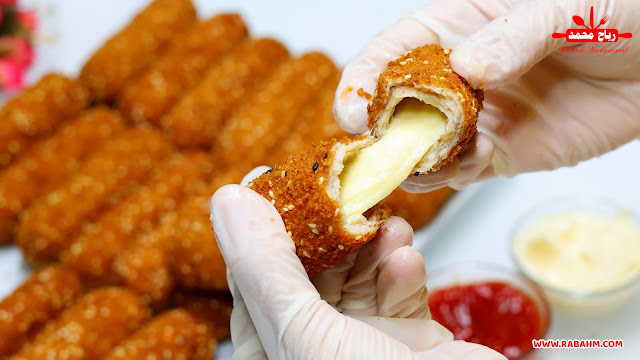 أصابع الدجاج المقرمشة بحشوة الجبنة الذايبة بطريقة سهلة ولذيذة ويمكن تفريزها لرمضان مبارك مع رباح محمد
