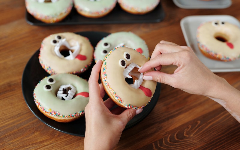 decorated Halloween bagels