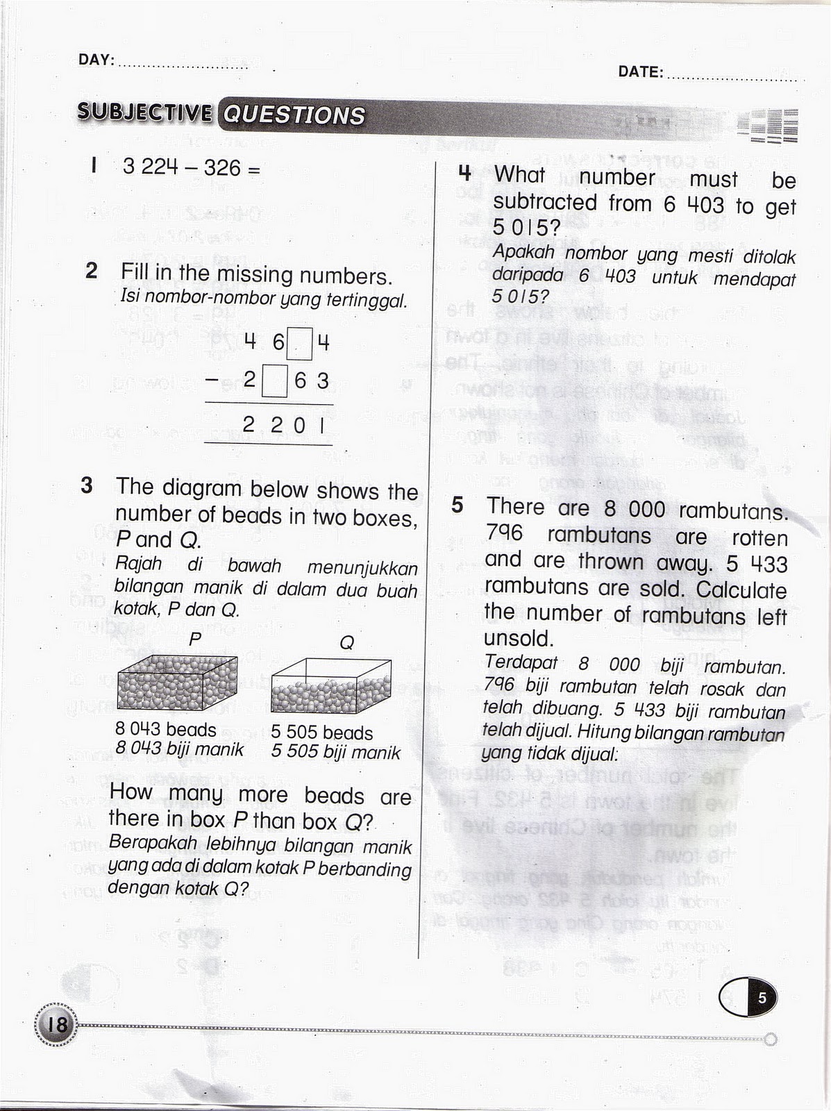 Belajar Bersama CIkgu Florence: Ulangkaji Matematik Tahun 