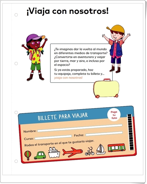 "¡Viaja con nosotros!" (Proyecto de Ciencias Sociales de 1º de Primaria)