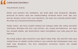 Contoh Surat Cinta 