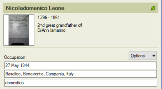 My great great grandfather was a domenstico, or servant.