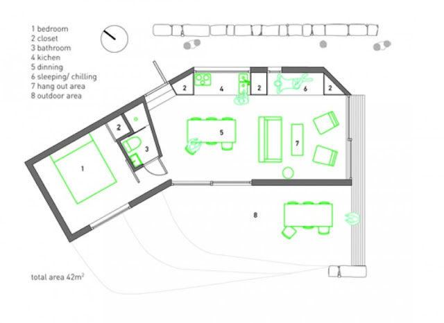 Small prefab guest house plan