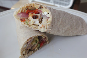 Grilled chicken and vegetable wrap