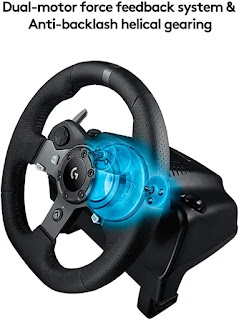 Logitech G920 Driving Force Racing Wheel and Floor Pedals, Real Force Feedback, Stainless Steel Paddle Shifters