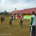 Anak-anak Asyik Bermain Bola Dengan Satgas TMMD di Lapangan Subur Makmur