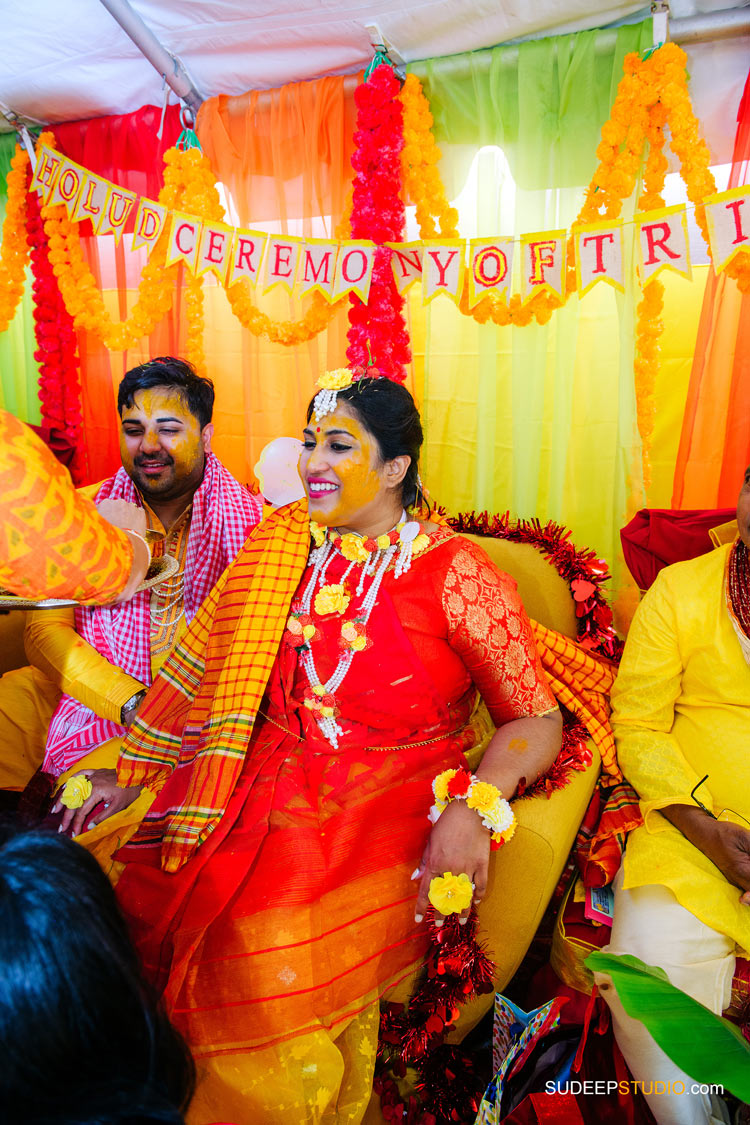 Indian Bengali Wedding Photography Bangla Gaye Holud Ceremony by SudeepStudio.com Michigan Ann Arbor South Asian Indian Wedding Photographer