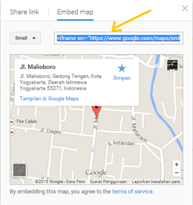 cara masang google map di blog 5