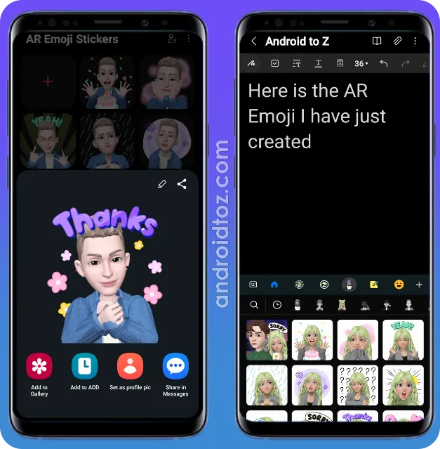 Samsung AR Emoji Stickers in Messages App and Certain Apps to Use Them