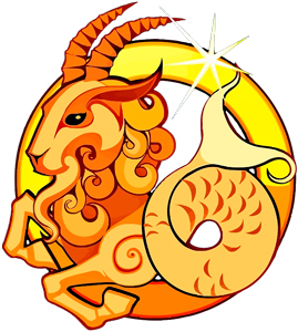 Imagen de una Cabra dorada viendo hacia la derecha que representa al signo zodiacal Capricornio