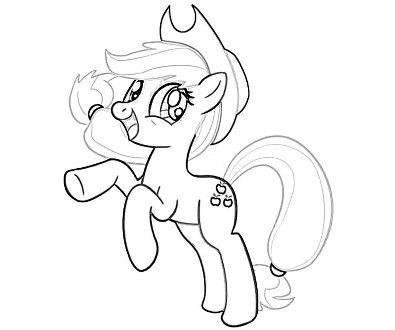 #10 My Little Pony Applejack Coloring Page