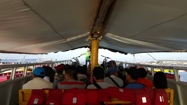 view from the back of towards the front of M/B Francis Evan III - a boat bound for Guimaras at the Iloilo Ortiz Wharf