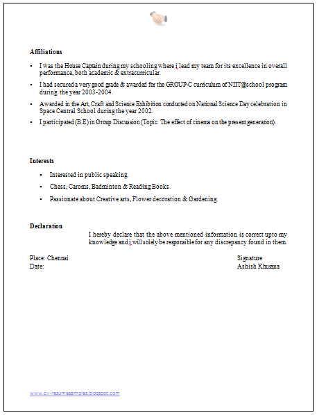 Over 10000 Cv And Resume Samples With Free Download Professional Resume Format For Fresher Engineer