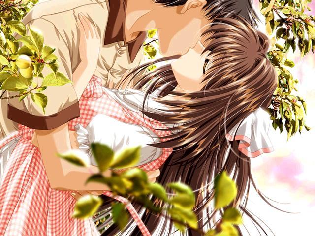 anime love story. cute anime couples in love.