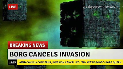 Vtip- zpravodajství z přerušení invaze Borgů na Zem