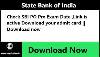 Check SBI PO Pre Exam Date ,Link is active Download your admit card || Download now