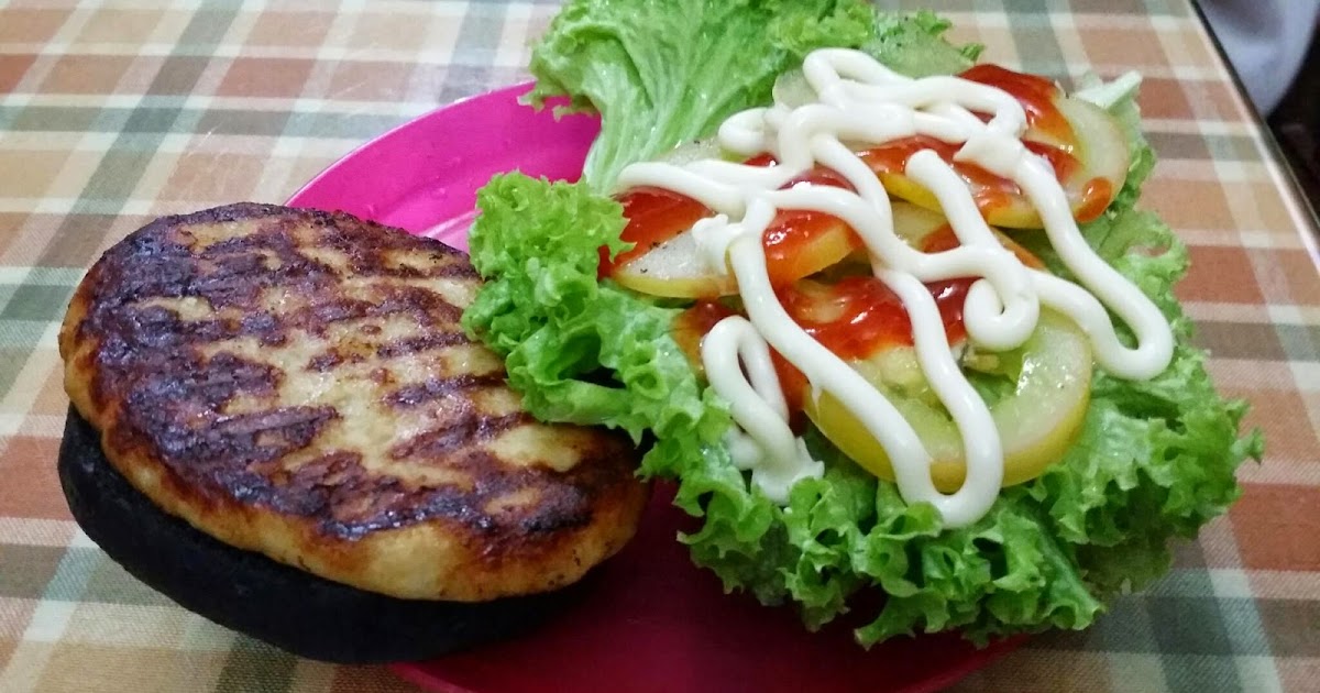 Resepi Roti Burger Charcoal - Di Sarangan