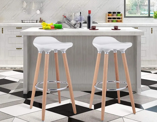 7. COSTWAY Barstools Modern Counter Height Backless Stools