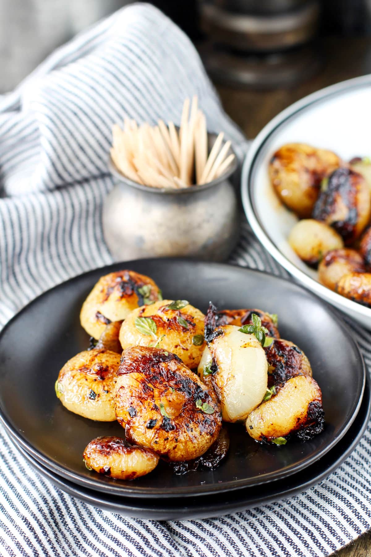 cipolline onion appetizers on a plate.