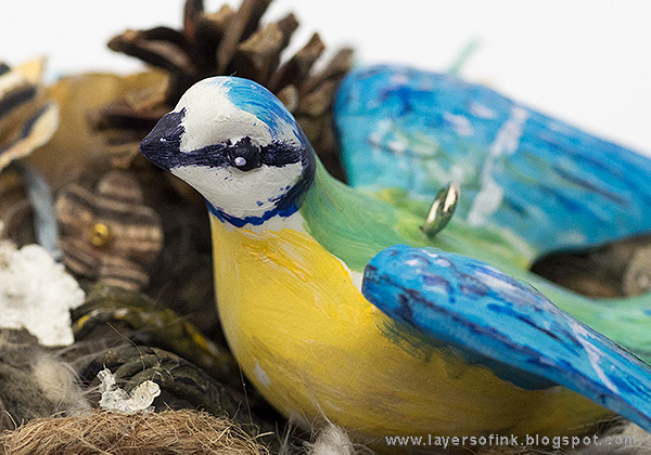 Layers of ink - Bird in a Nest by Anna-Karin Evaldsson with Prima flowers and Finch