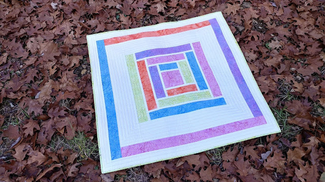 Island Batik modern pastel log cabin baby quilt