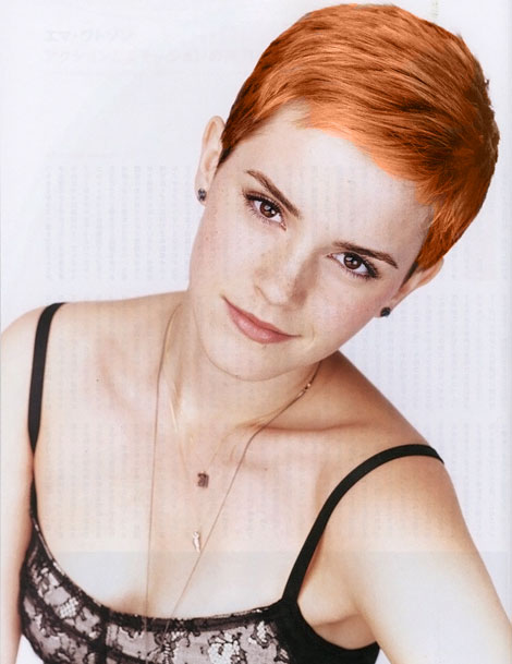 emma watson short hair pictures. hot makeup Emma Watson short