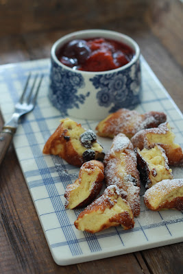 Crêpe autrichienne , KAiserschmarn , compote prunes