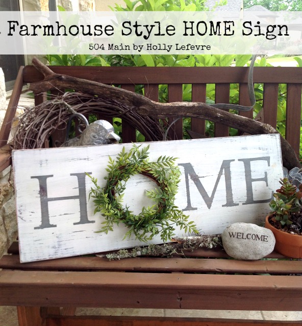 wood home sign by 504 main