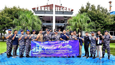 Danlanal Cilacap Lepas Tim Ekspedisi Maritim TNI AL dan Tempo