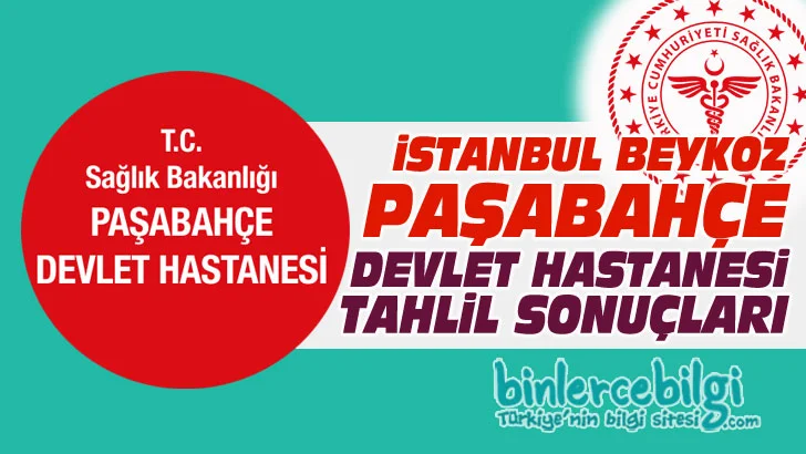 Paşabahçe Devlet Hastanesi Tahlil Sonuçları, Paşabahçe Polikliniği tahlil sonucu öğrenme, laboratuvar sonuçları.