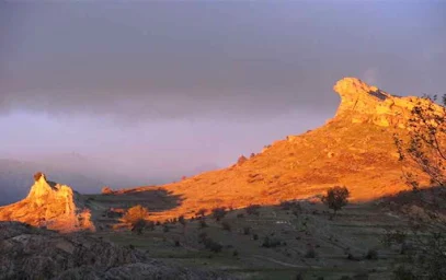 mountain in the evening sun light