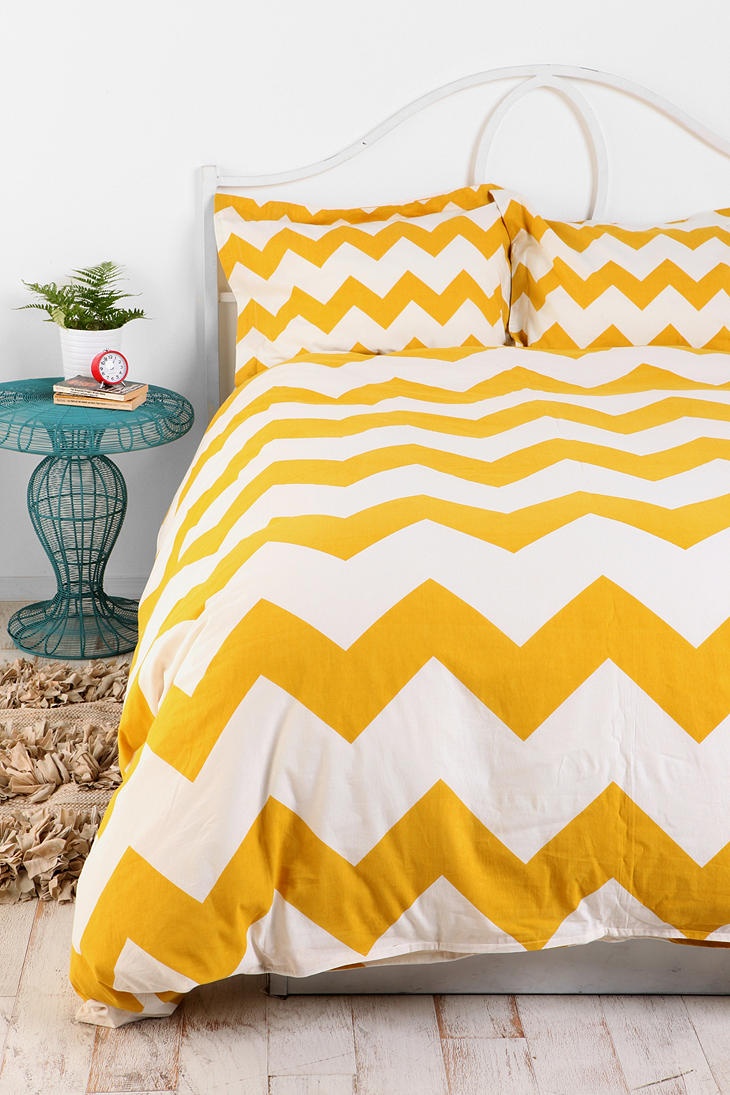 Zigzag duvet cover in yellow by Urban Outfitters . $79-$99