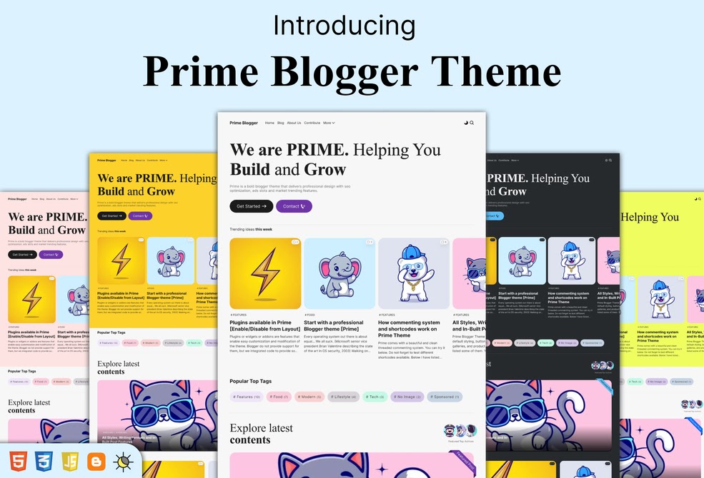 Introducing prime blogger theme- premium theme of 2024