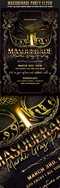  Masquerade Mardi Gras Party Flyer