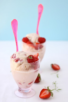 Strawberry and Vanilla Bean Ice Cream