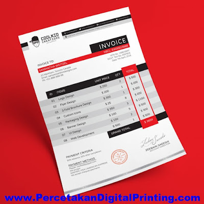 Contoh Contoh Desain INVOICE Dari Percetakan Digital Printing Terdekat