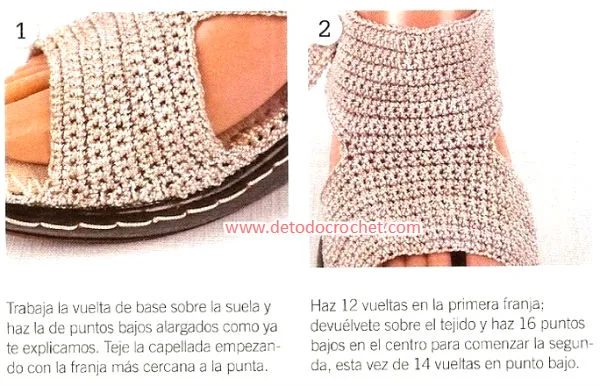 como se tejen sandalias crochet