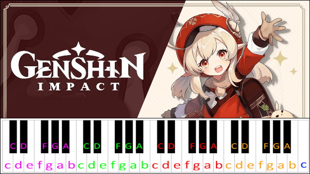 Let's Go, Crimson Knight! (Klee Theme 1) Genshin Impact Piano / Keyboard Easy Letter Notes for Beginners