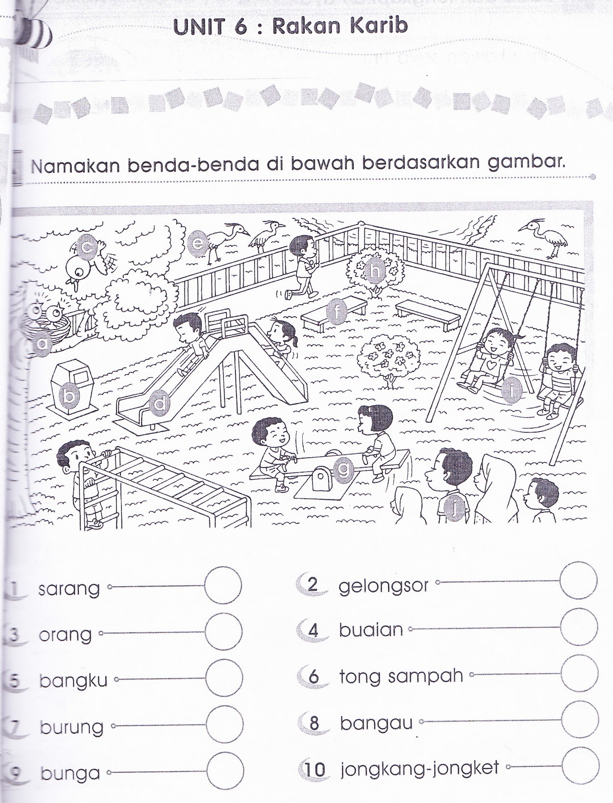 KSSR Bahasa Malaysia Tahun 1: Unit 6: Rakan Karib (Latihan 